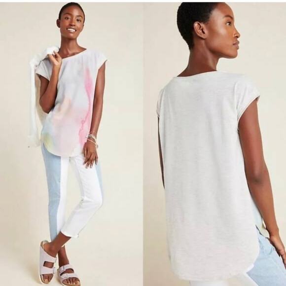 Anthropologie | Watercolor Top Size S - Picture 3 of 9